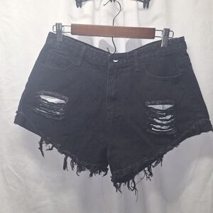 Shein large distressed jean shorts